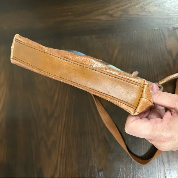 The Sak Multicolor Leather Shoulder Crossbody Bag Distressed Boho patchwork - Picture 4 of 10